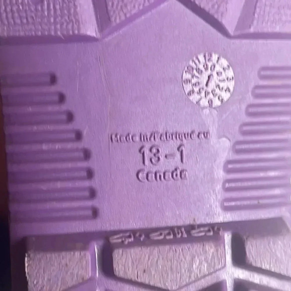 Girls Pink & Purple Rain Boots Rubber -Size 13-1 - Picture 8 of 8